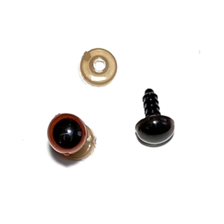 Oči bezpečnostní hnědé Ø 12mm "18078" 2ks/bal